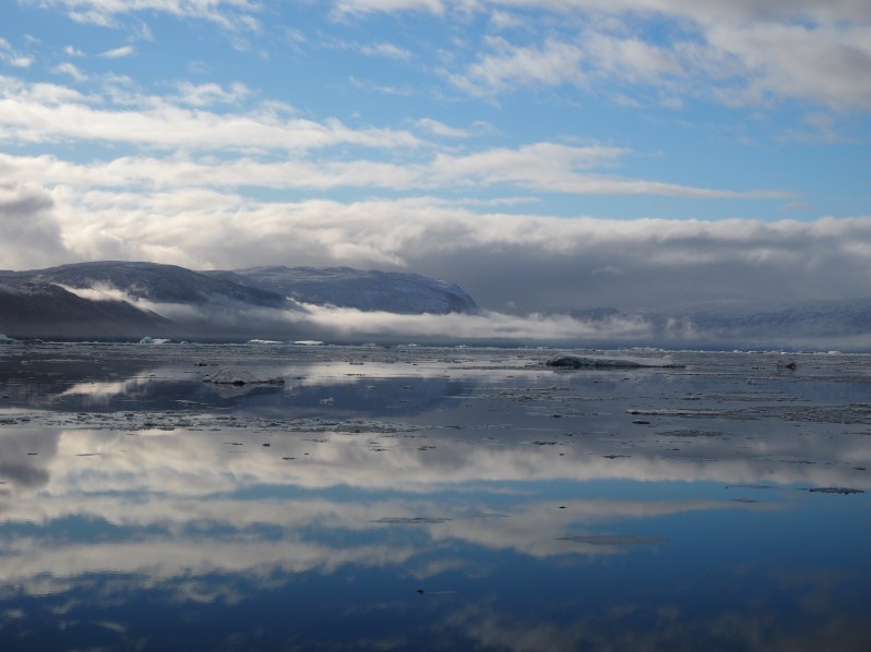 Sailed from snow into blue skies