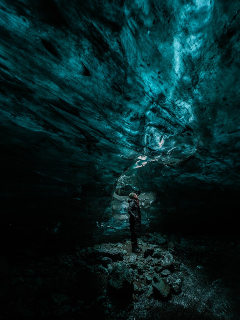 Ice caves, glaciers and lagoons in southern Iceland