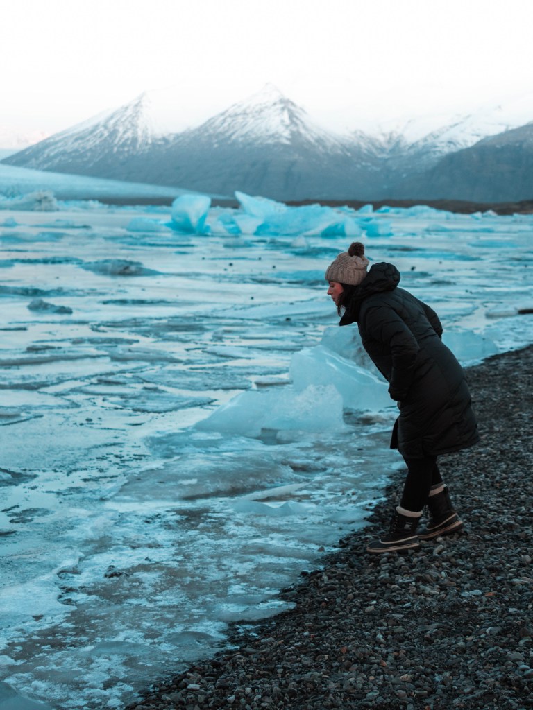 Ice caves, glaciers and lagoons in southern Iceland